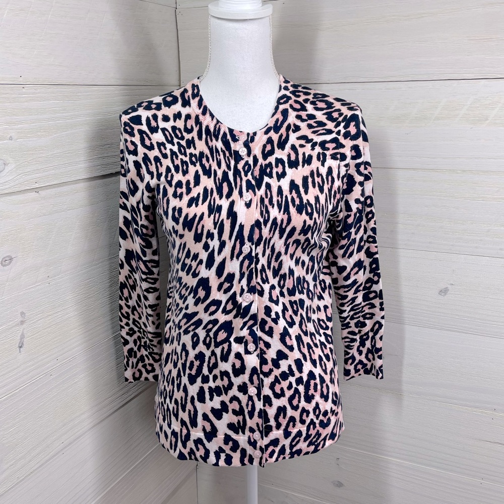 Crown & Ivy Pastel Animal Print Cardigan S FREE SHIP